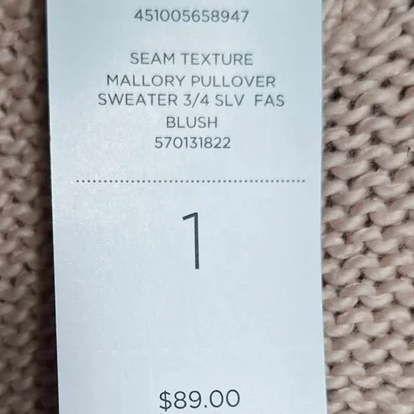 Chico's Hi-Lo Mallory Pullover  Short Sleeve Sweater in Blush Color Size Small - Picture 8 of 10